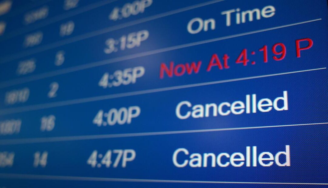 What should I do if my flight has been canceled or delayed?